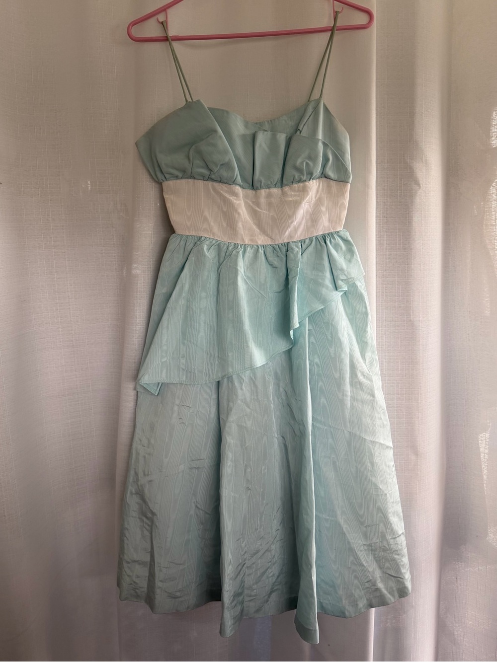 Gunne Sax by Jessica McClintock Blue & White Formal Dress Size 7 Vintage USA